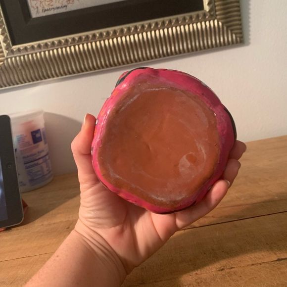 Mexican Folk Art Painted Clay Frog Trinket Box - Picture 5 of 6